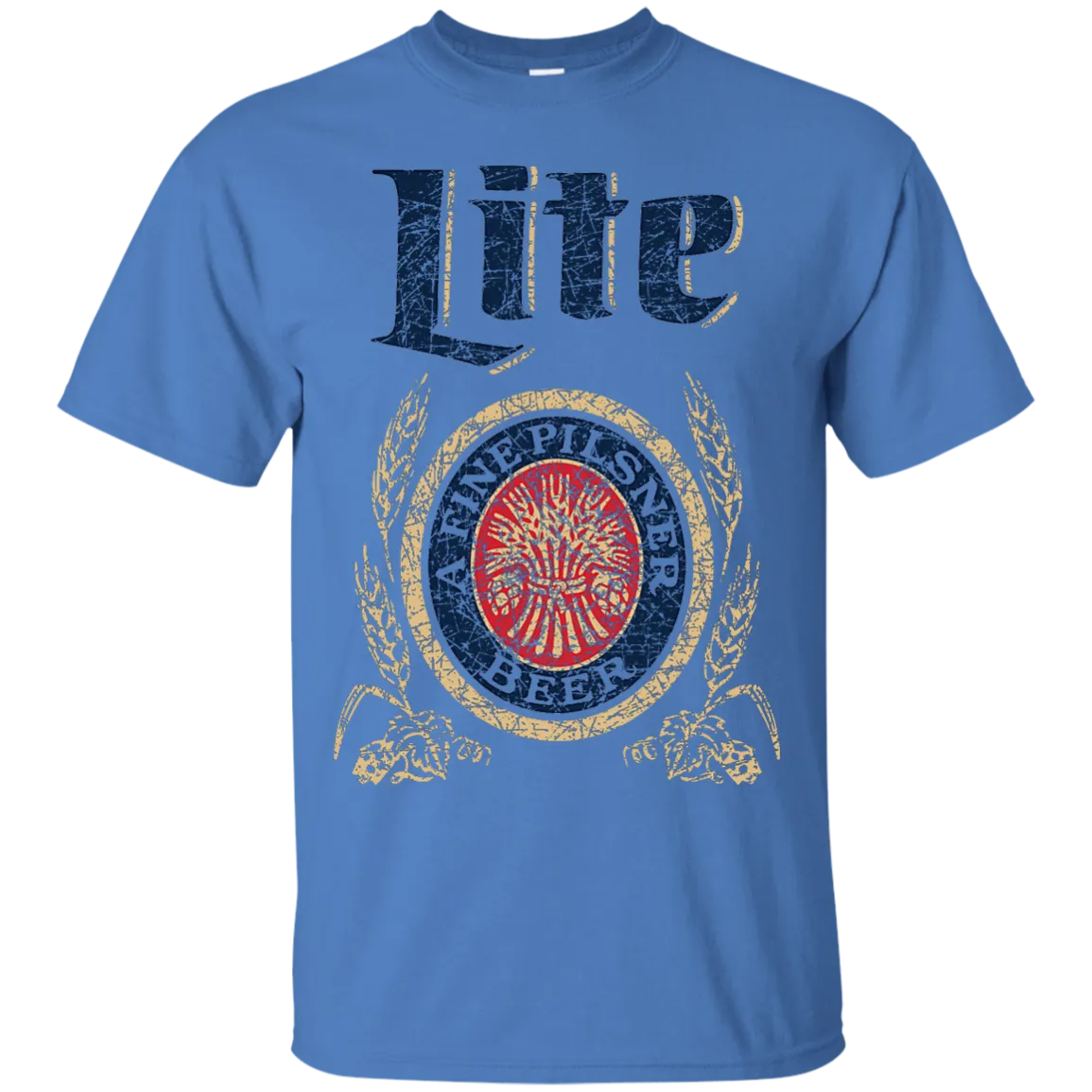 Miller Lite Beer T-Shirt Custom Designed Color Worn Label Pattern