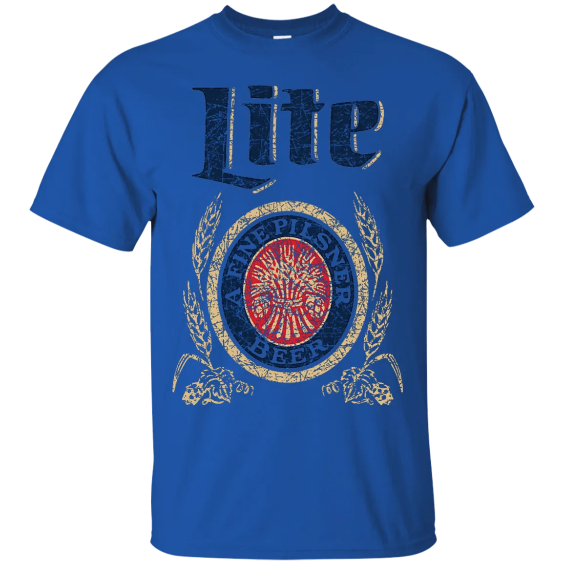 Miller Lite Beer T-Shirt Custom Designed Color Worn Label Pattern