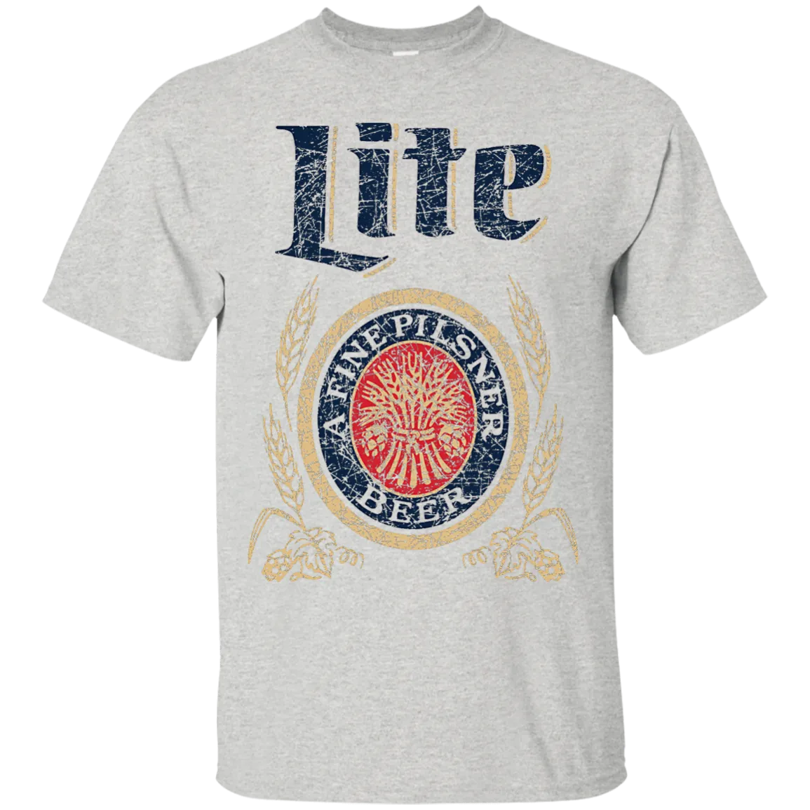Miller Lite Beer T-Shirt Custom Designed Color Worn Label Pattern