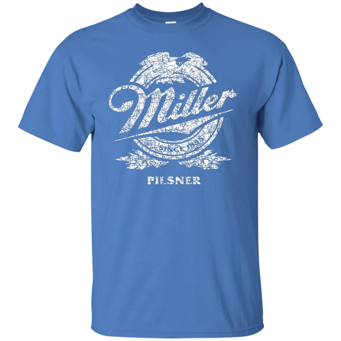 Miller Lite Beer T-Shirt Custom Designed White Worn Label Pattern