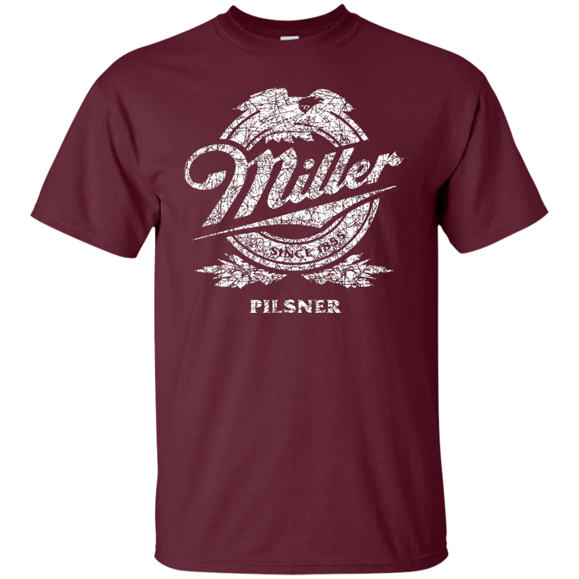 Miller Lite Beer T-Shirt Custom Designed White Worn Label Pattern