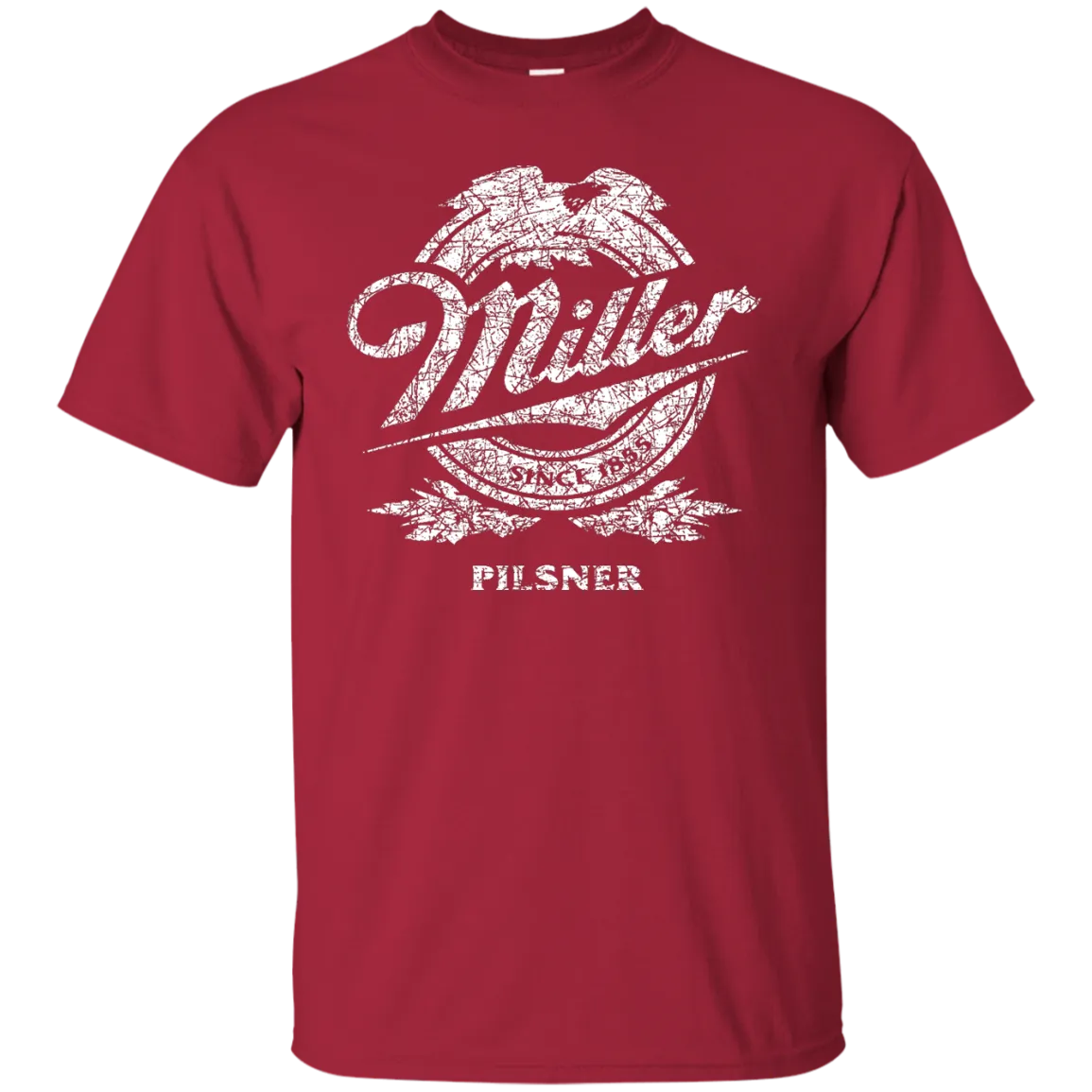 Miller Lite Beer T-Shirt Custom Designed White Worn Label Pattern
