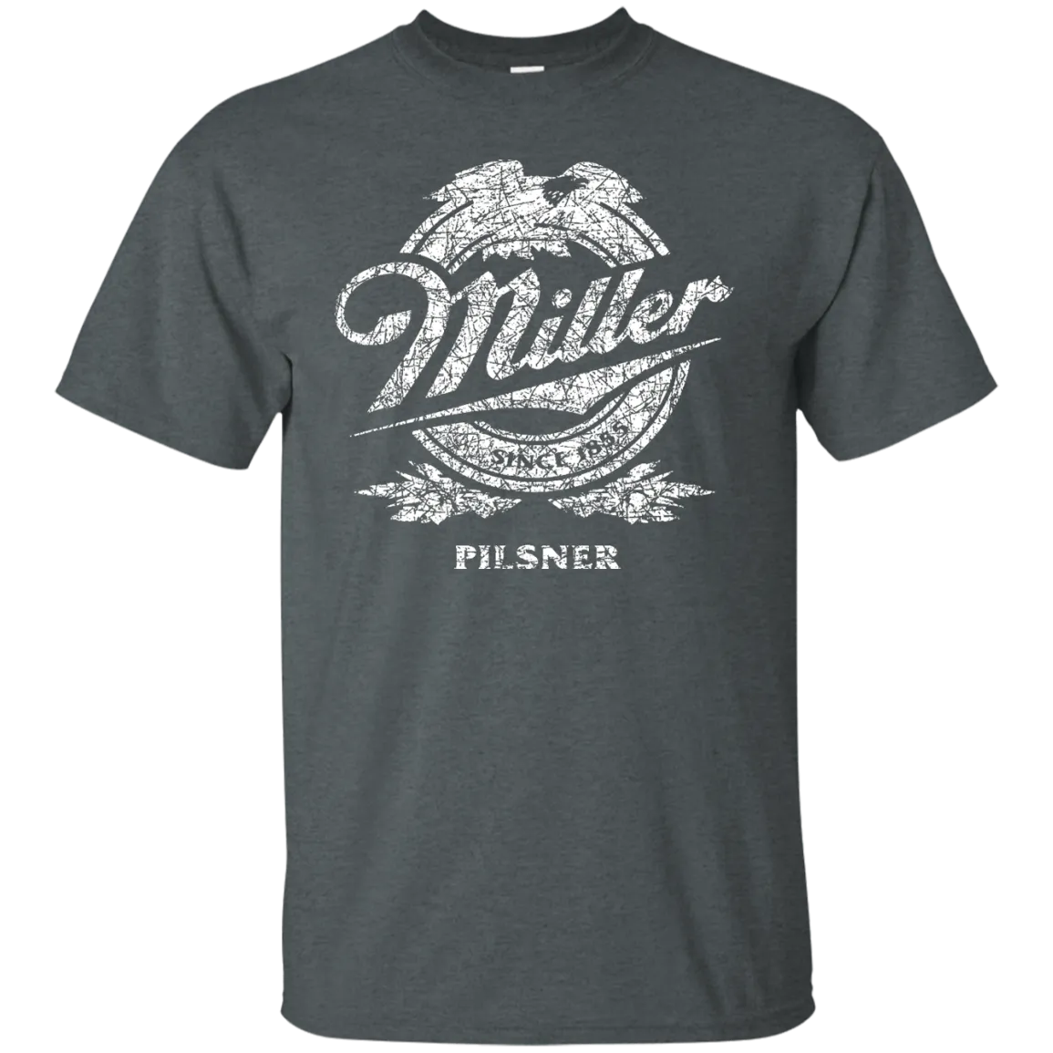 Miller Lite Beer T-Shirt Custom Designed White Worn Label Pattern
