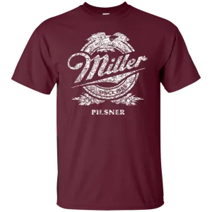 Miller Lite Beer T-Shirt Custom Designed White Worn Label Pattern