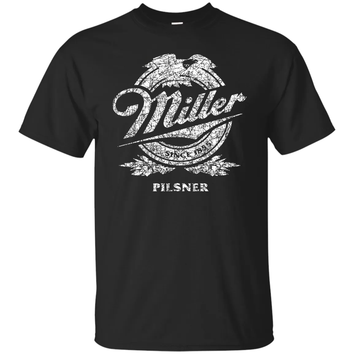 Miller Lite Beer T-Shirt Custom Designed White Worn Label Pattern