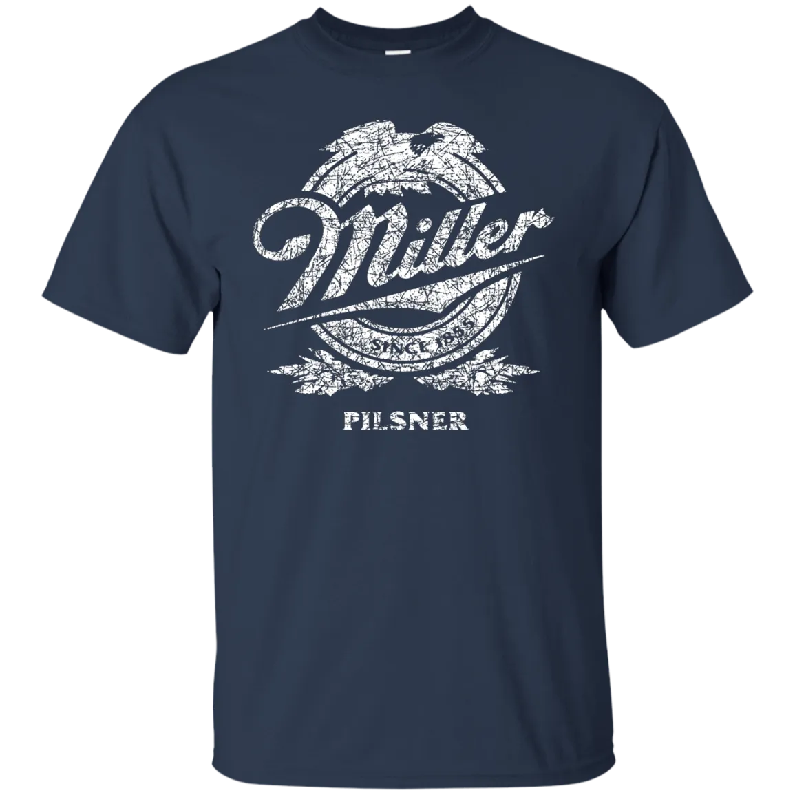 Miller Lite Beer T-Shirt Custom Designed White Worn Label Pattern