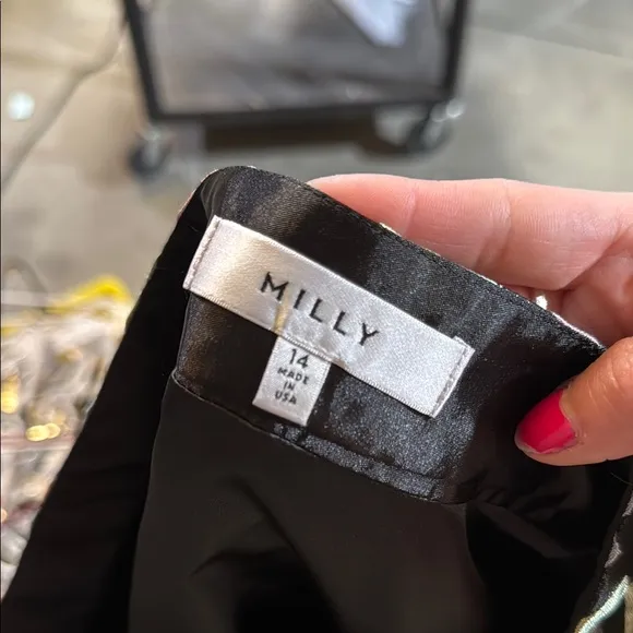 Milly Runway Couture Metallic A-line Skirt- 14