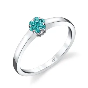 Mini Adorned - 18K White Gold Natural Paraiba Tourmaline Ring