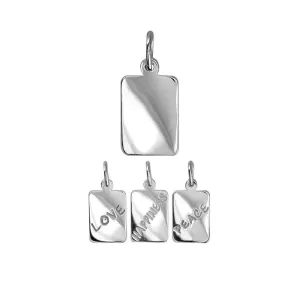 Mini Message Tags in 14K White Gold