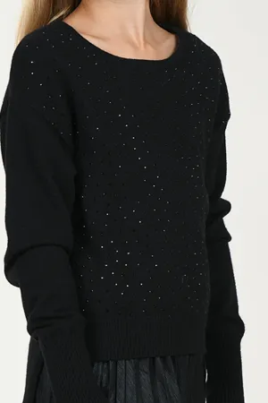 Mini Molly Black Knit Sweater