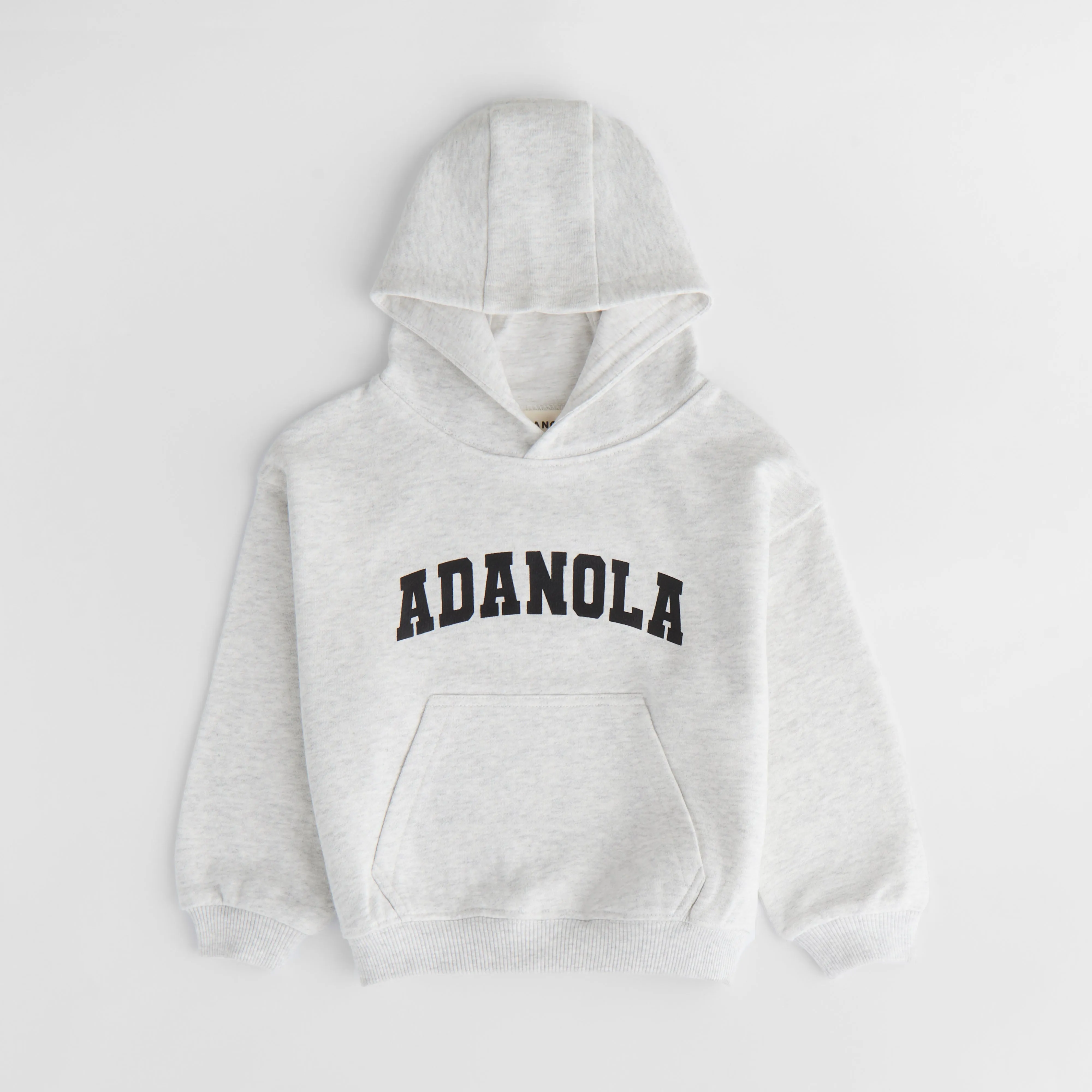 Mini Varsity Oversized Hoodie - Light Grey Melange/Black