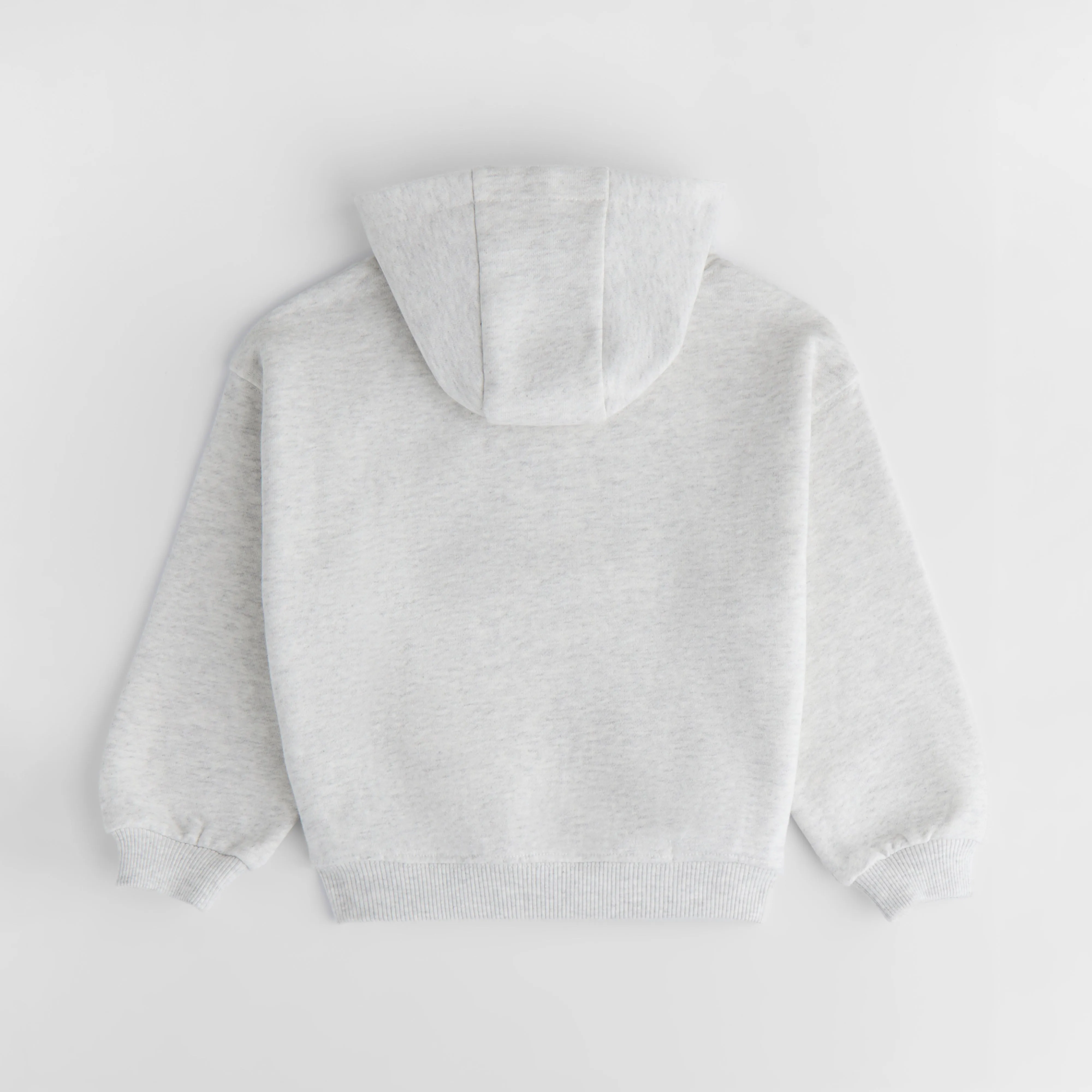 Mini Varsity Oversized Hoodie - Light Grey Melange/Black