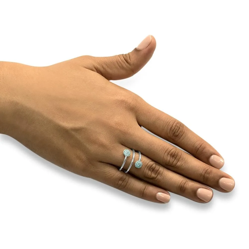 Mirror Image - 18K White Gold Natural Paraiba Tourmaline Ring