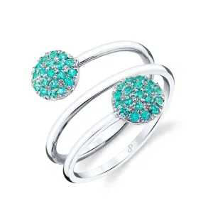 Mirror Image - 18K White Gold Natural Paraiba Tourmaline Ring