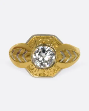 Mixed Metal Diamond Ring