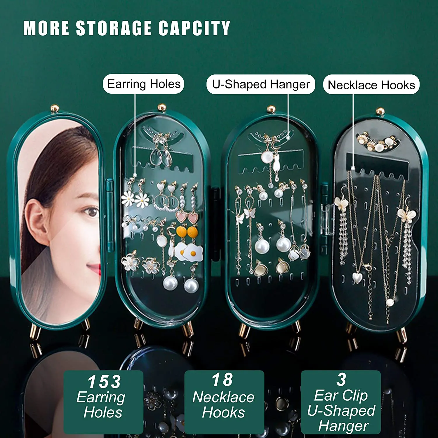 Modern and Spacious Stand Up Jewelry Box