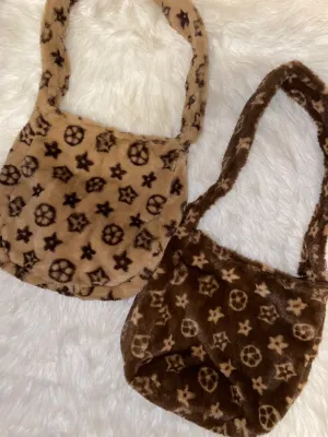 Monogram Fur Shoulder Bag