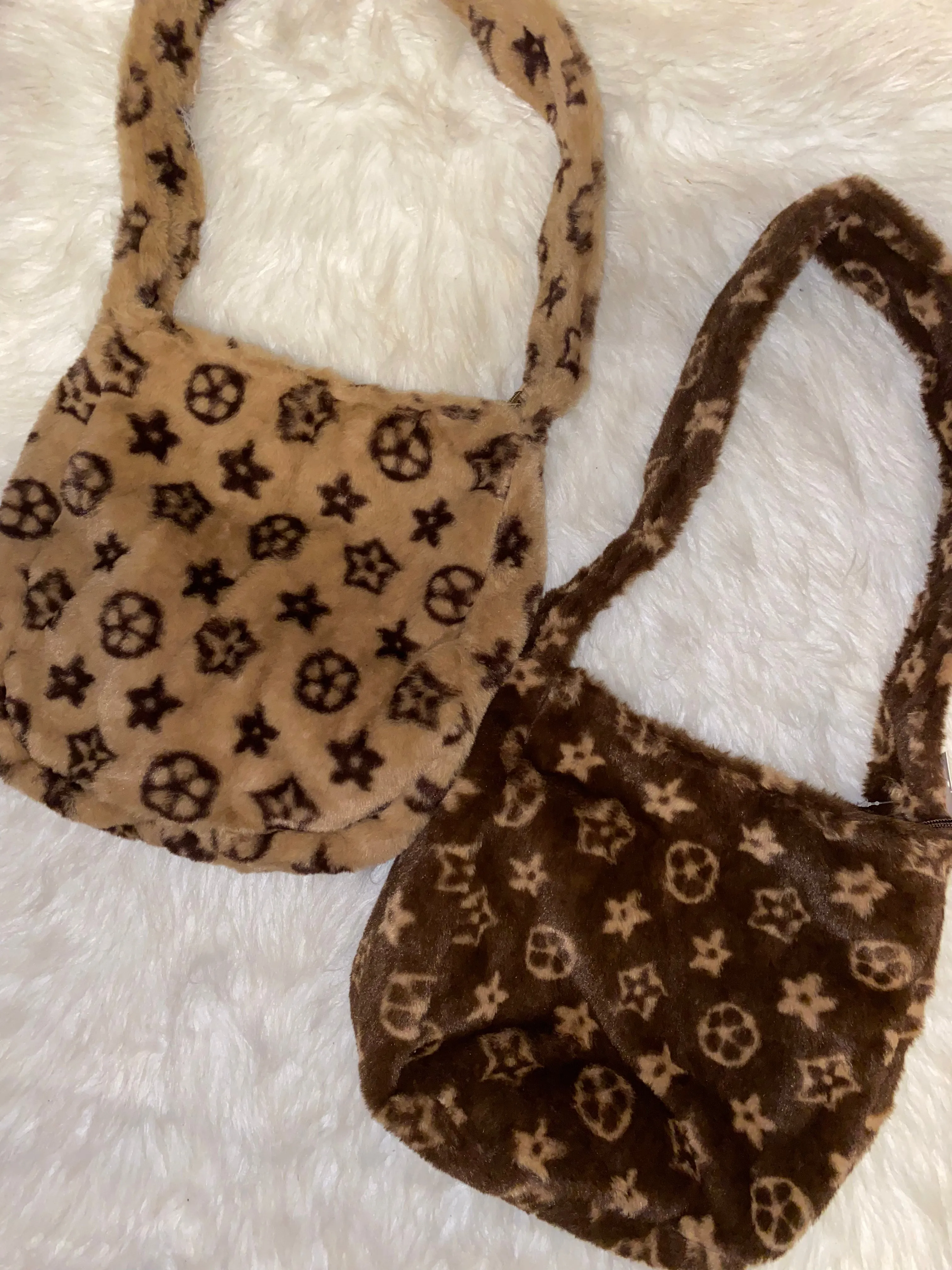 Monogram Fur Shoulder Bag