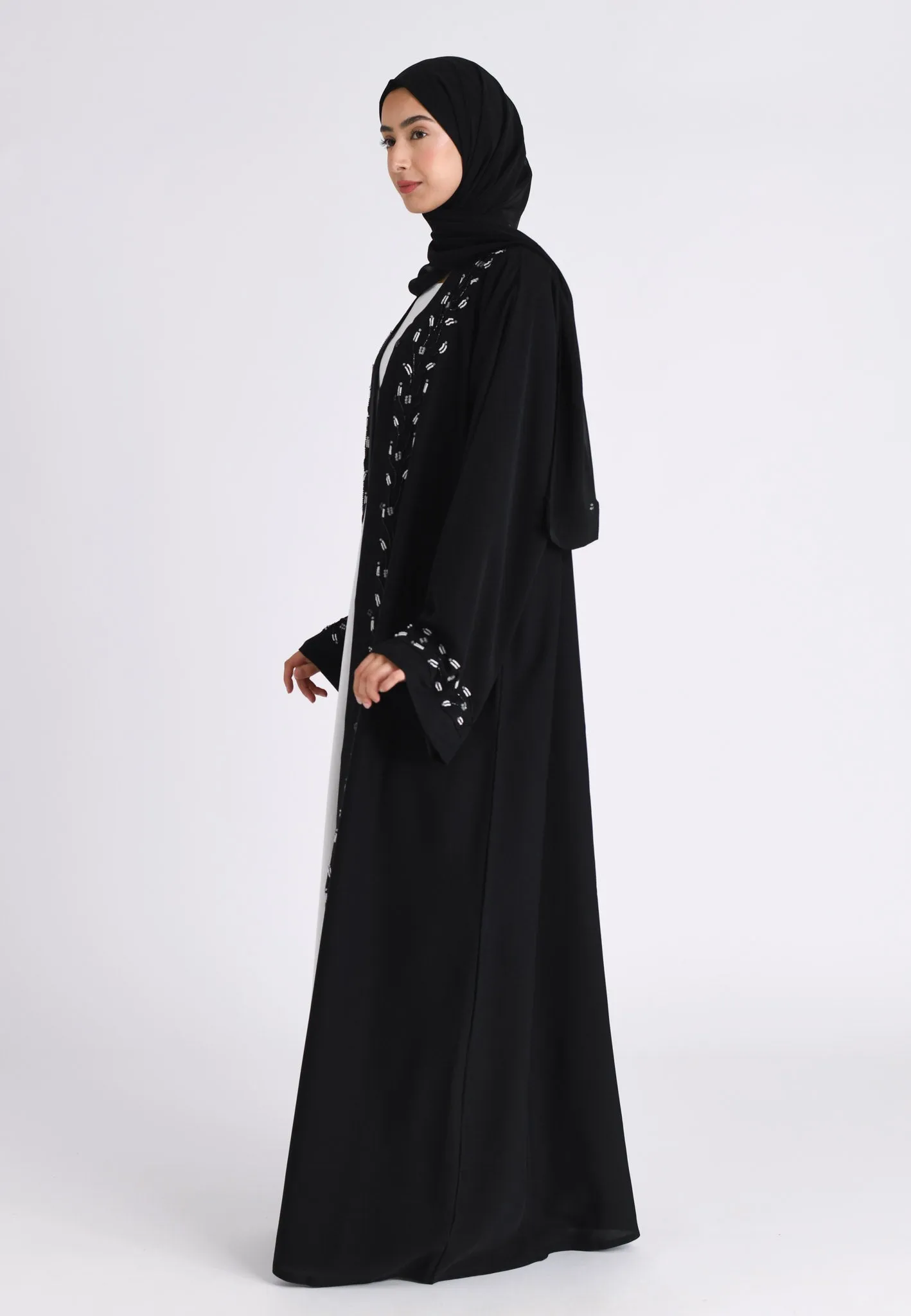 Moonlight Sonata Embellished Open Abaya (Premium)