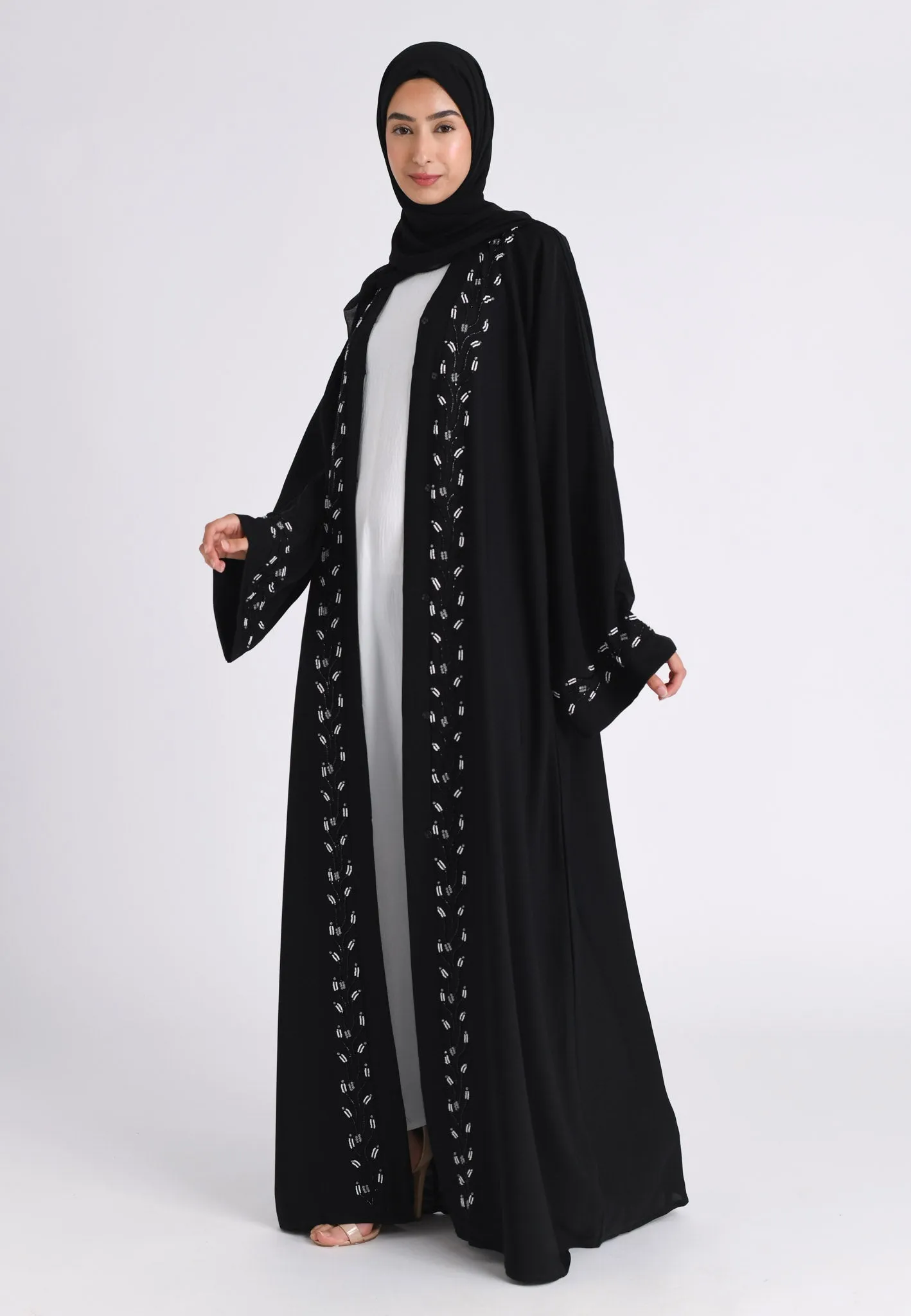 Moonlight Sonata Embellished Open Abaya (Premium)