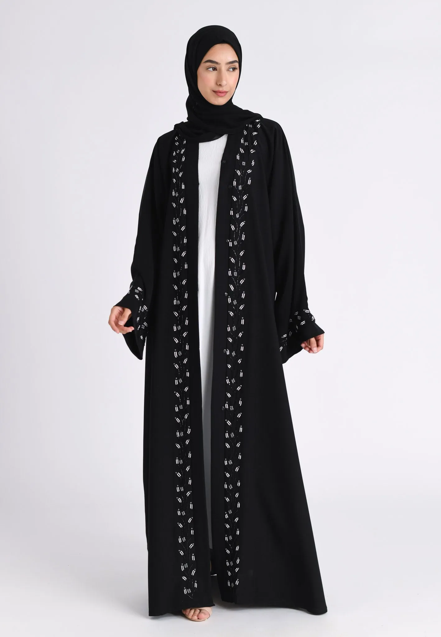 Moonlight Sonata Embellished Open Abaya (Premium)