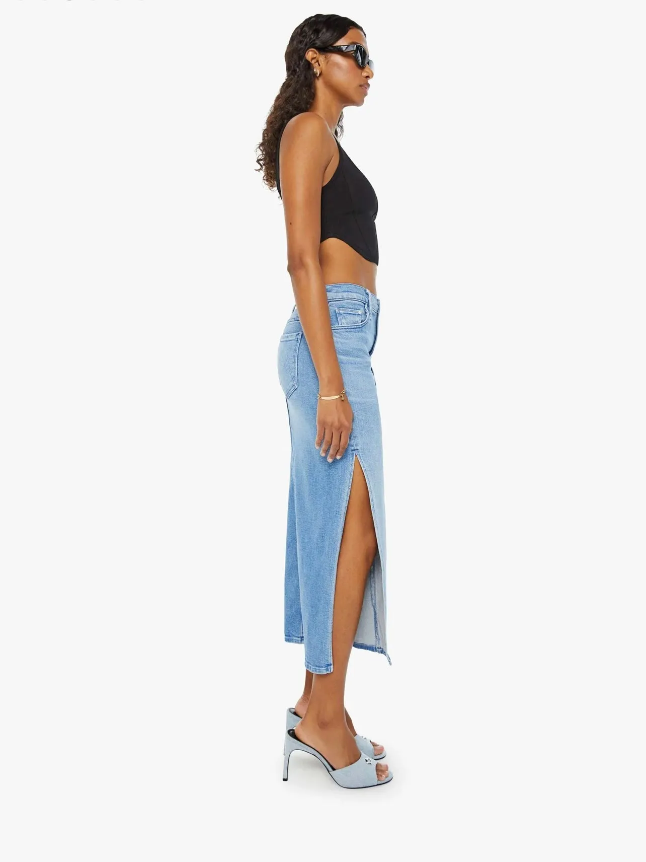 Mother The Split Second Skirt in Mediterranean Muse