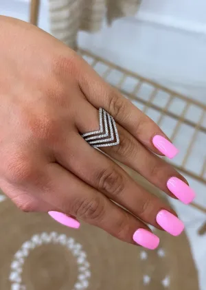 Moyra Silver Chevron Ring