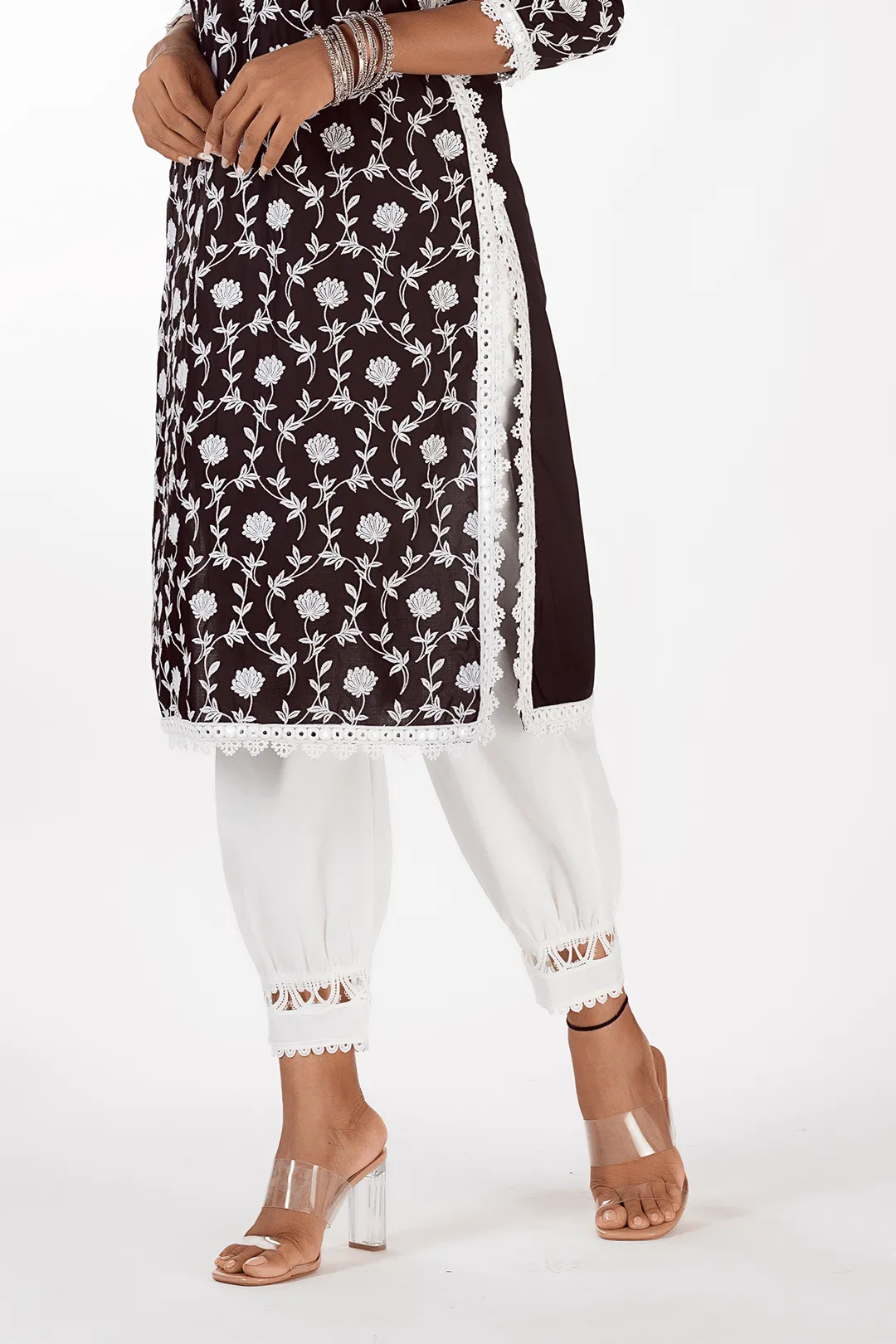 Mulmul Cotton Zeb Black Kurta