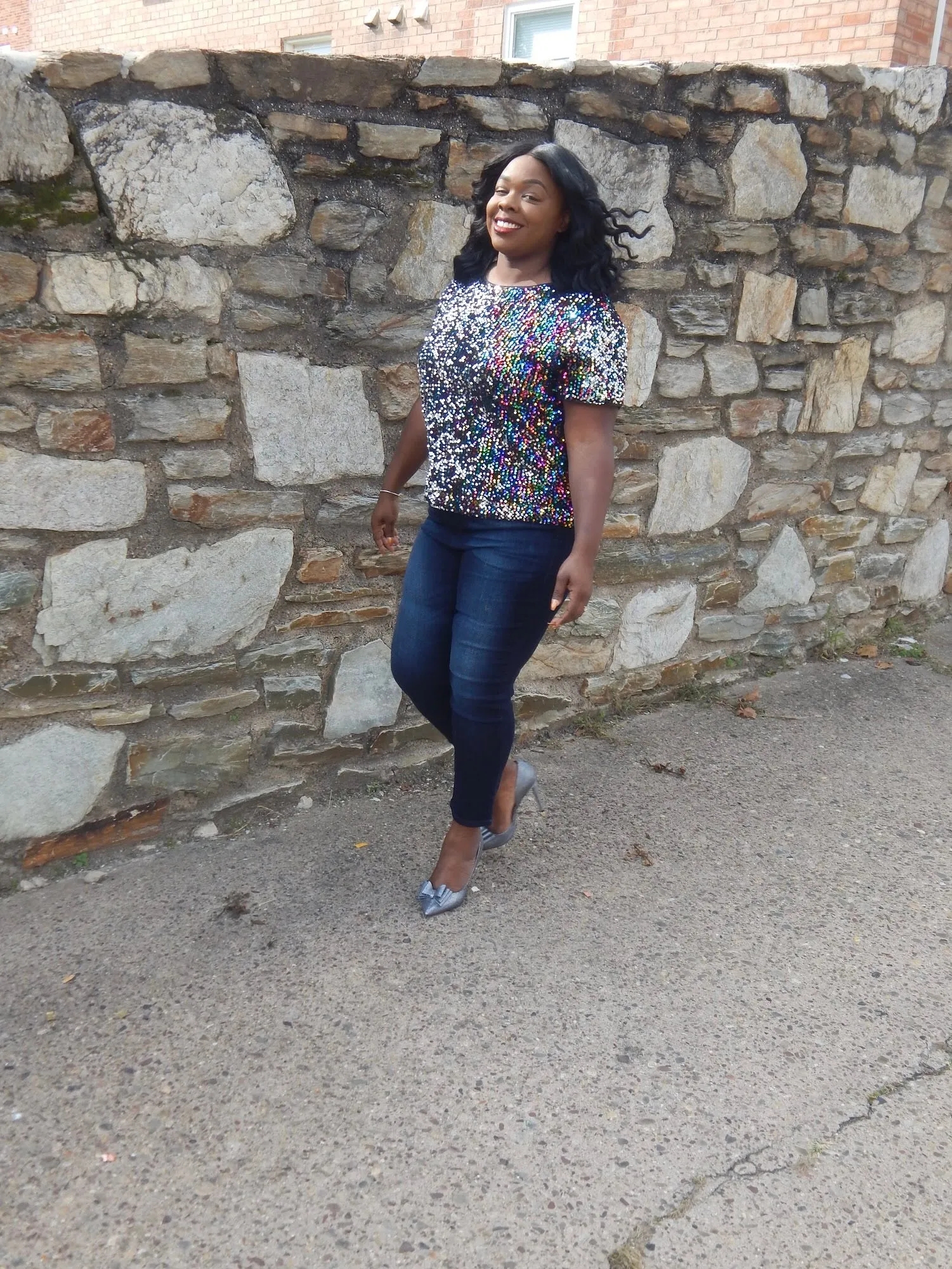 Multi- Color Sequins Safe Top (Curvy)