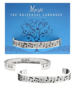 Music Notes (Inside - Music The Universal Language) Cuff Bracelet