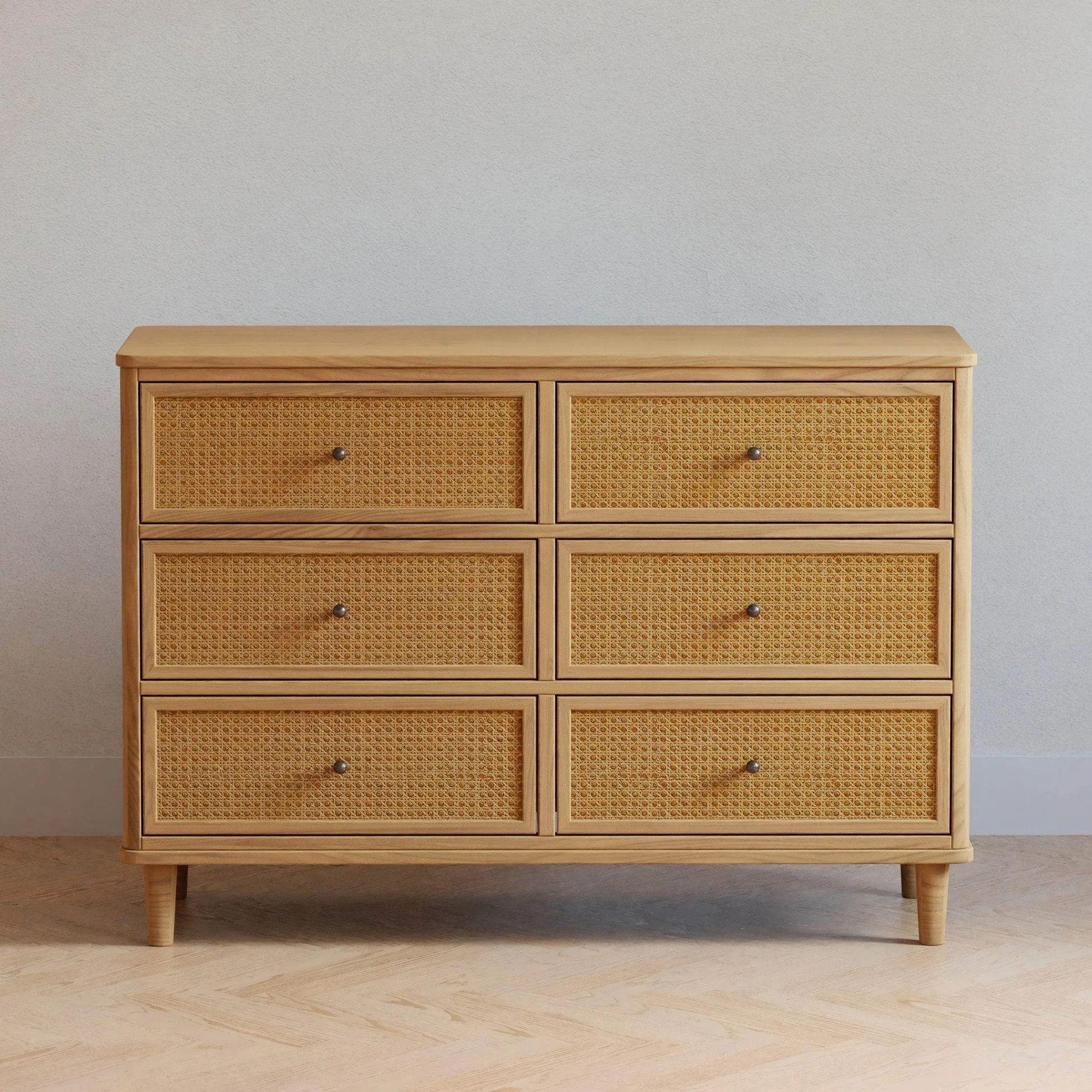 Namesake Marin with Cane 6 Drawer Assembled Dresser - Honey & Honey Cane