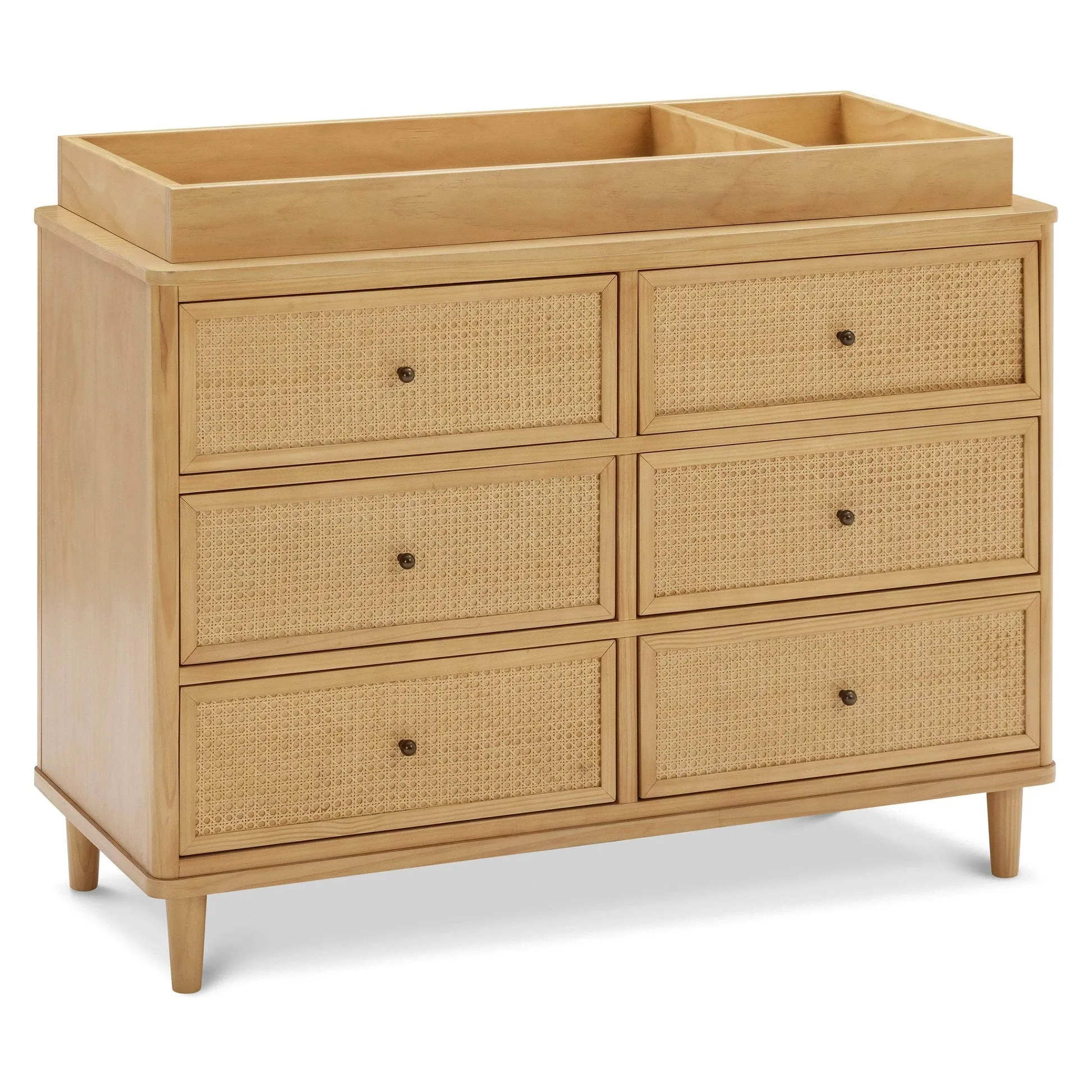 Namesake Marin with Cane 6 Drawer Assembled Dresser - Honey & Honey Cane