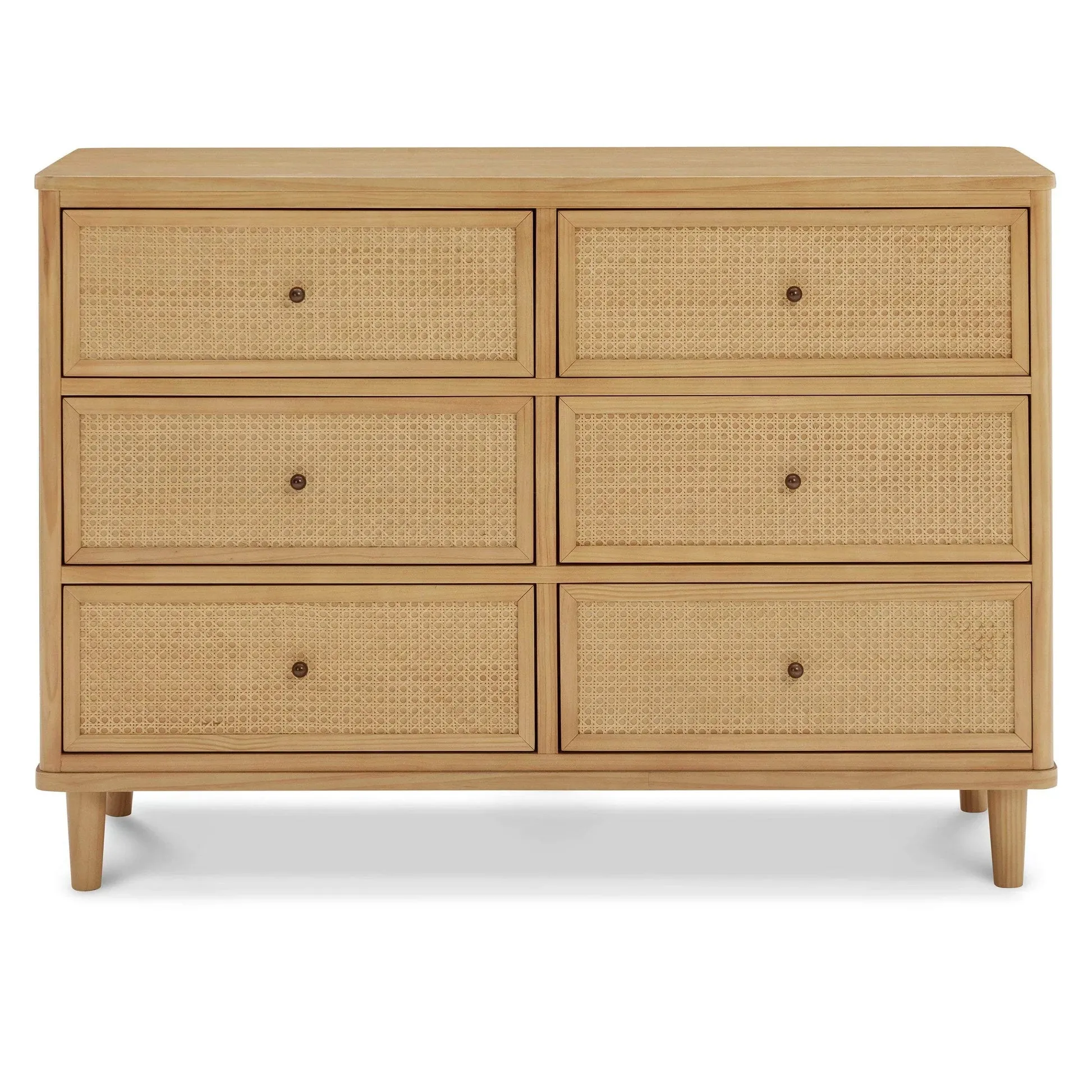 Namesake Marin with Cane 6 Drawer Assembled Dresser - Honey & Honey Cane
