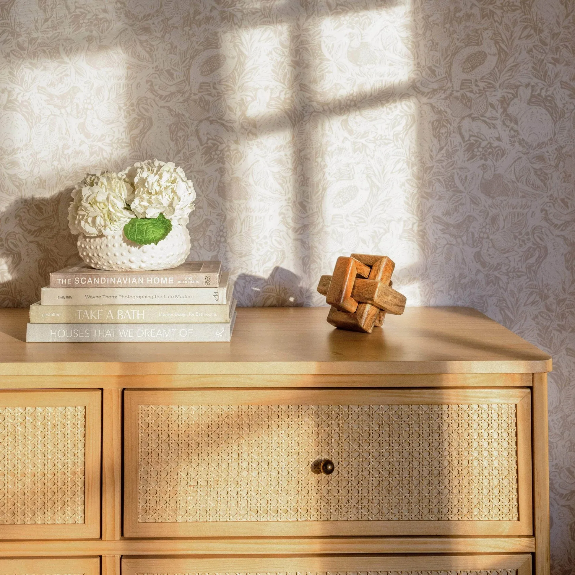 Namesake Marin with Cane 6 Drawer Assembled Dresser - Honey & Honey Cane