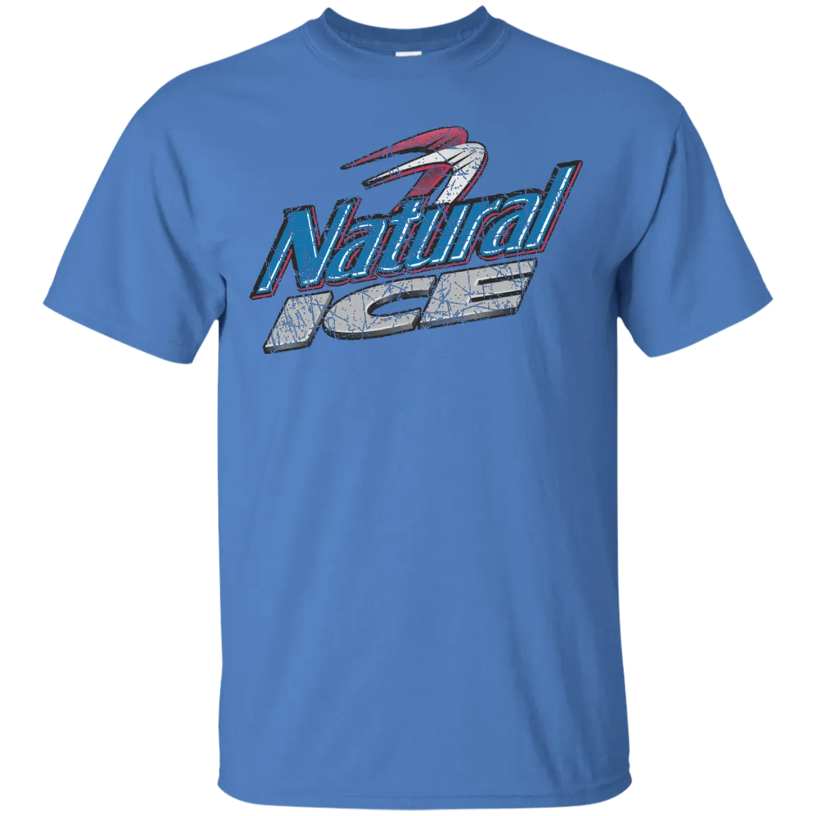 Natural Ice Beer T-Shirt Custom Designed Color Worn Label Pattern