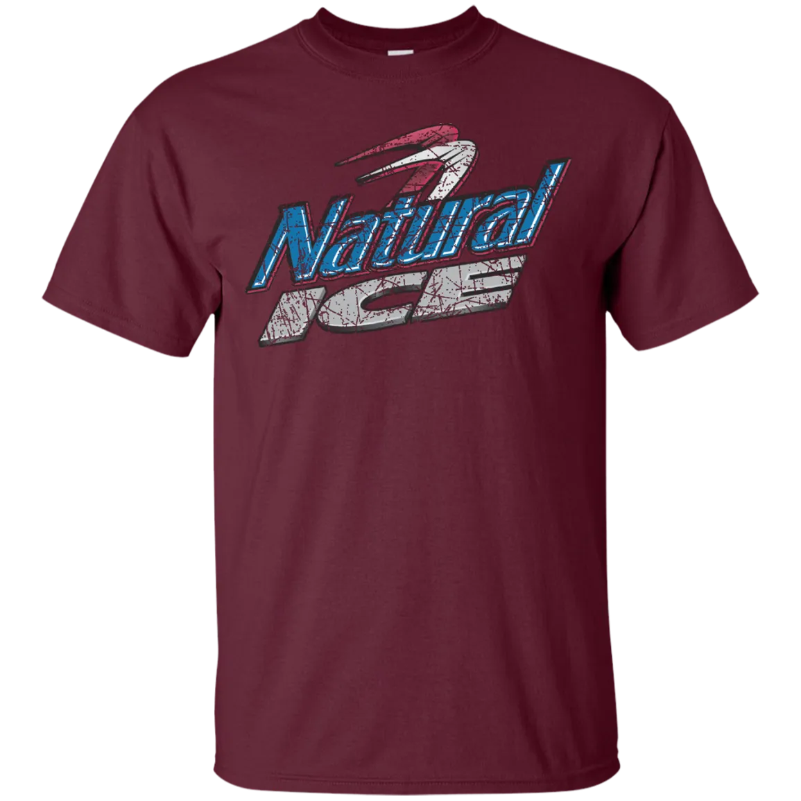 Natural Ice Beer T-Shirt Custom Designed Color Worn Label Pattern