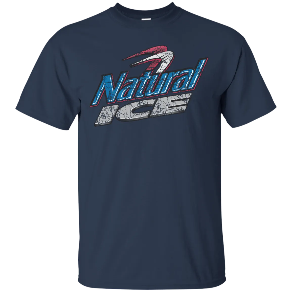 Natural Ice Beer T-Shirt Custom Designed Color Worn Label Pattern