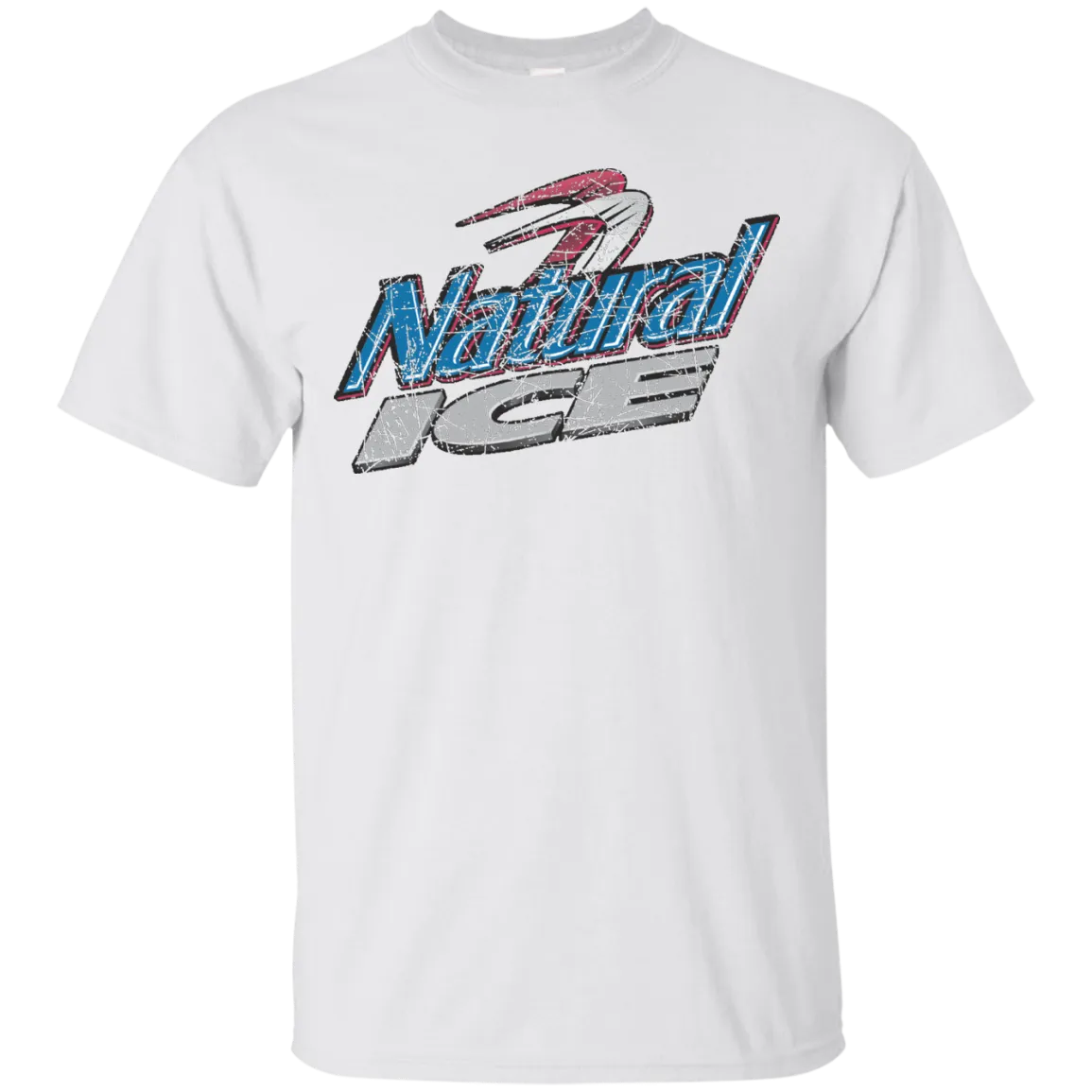 Natural Ice Beer T-Shirt Custom Designed Color Worn Label Pattern