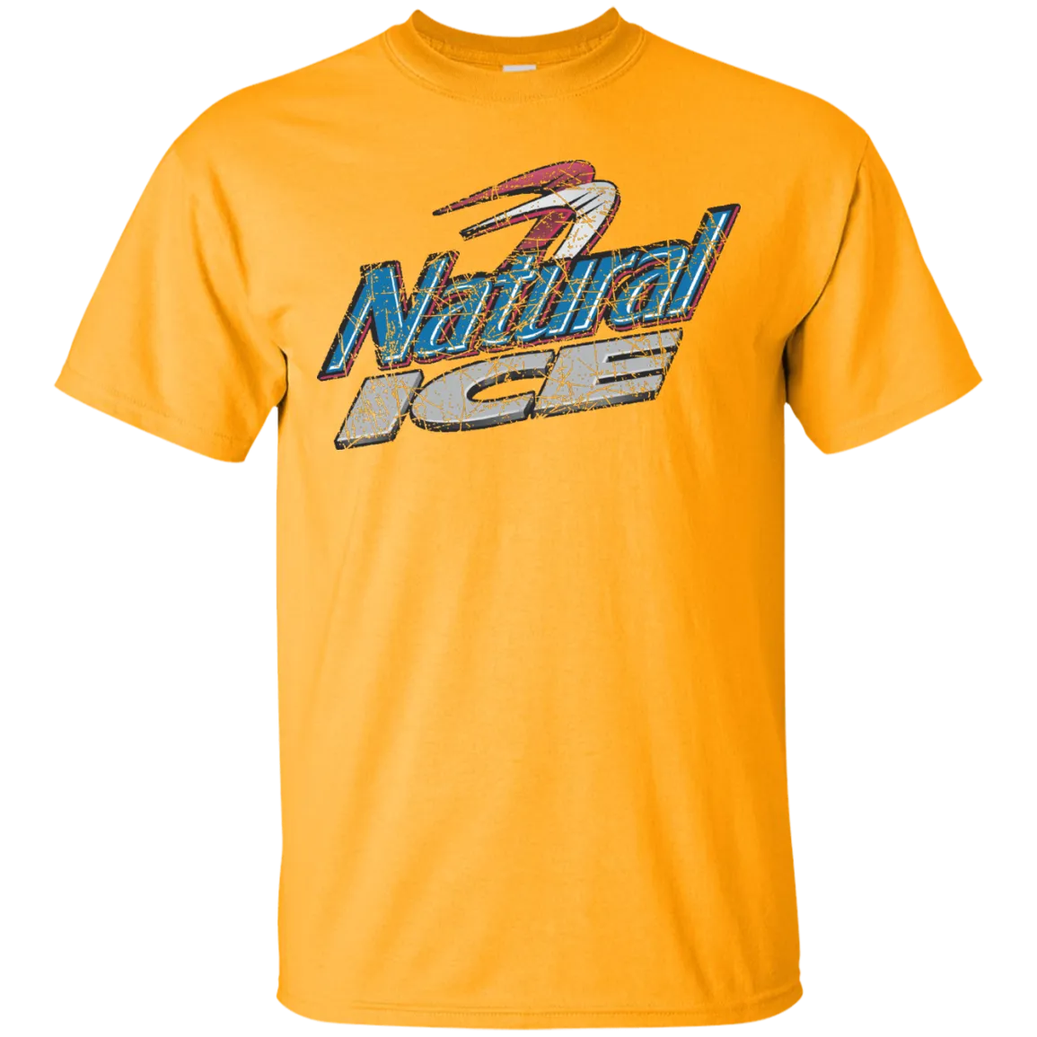 Natural Ice Beer T-Shirt Custom Designed Color Worn Label Pattern