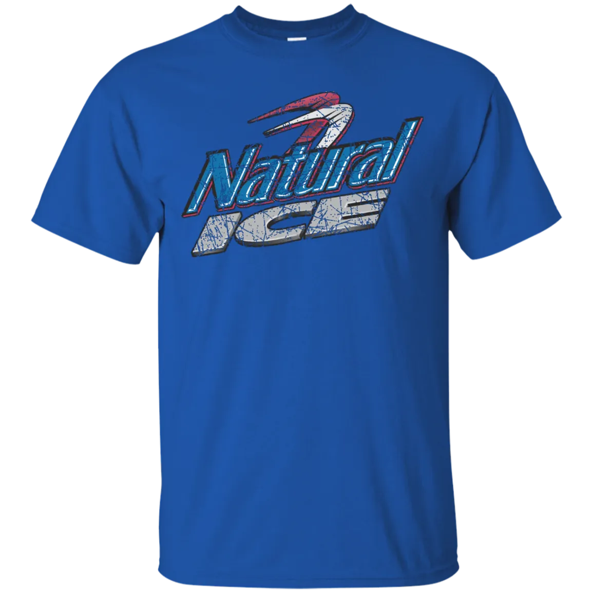 Natural Ice Beer T-Shirt Custom Designed Color Worn Label Pattern