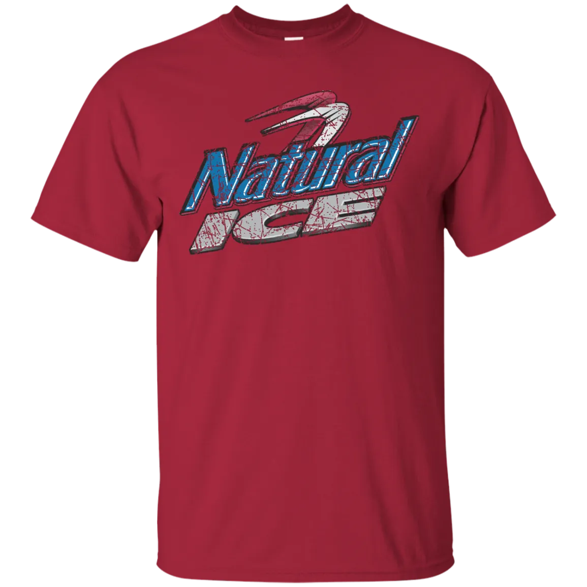 Natural Ice Beer T-Shirt Custom Designed Color Worn Label Pattern