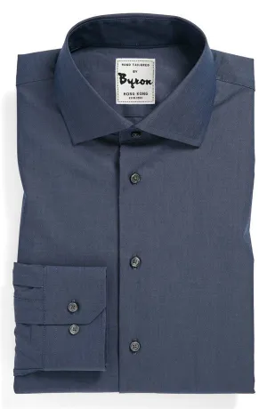 Navy Solid Shirt 05, English Spread Collar, Angled Cuff