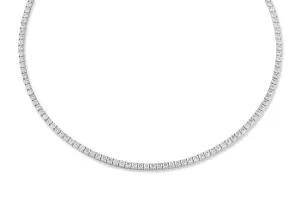 Necklace 18kt Gold Round Diamonds 11.15 cts Tennis