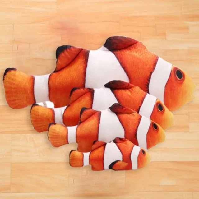 New 1PC 40cm Fish Plush Pet Toys Puppy Dog Lovely Artificial Cat Scratch Pillow Sleeping Cushion Fun Toy Cat Mint Catnip Toys