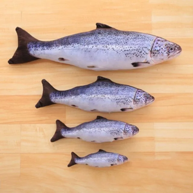 New 1PC 40cm Fish Plush Pet Toys Puppy Dog Lovely Artificial Cat Scratch Pillow Sleeping Cushion Fun Toy Cat Mint Catnip Toys