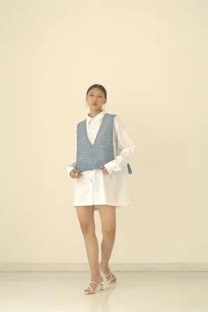 New Season Summer to Fall 2024-Overlay Embellished Silk Cerulean Blue-B/TS/058-Suzanne-Fashion Edit Hemji