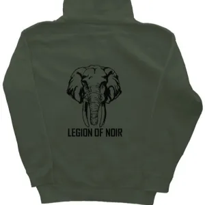 Noir Elephantidae unisex zip hoodie