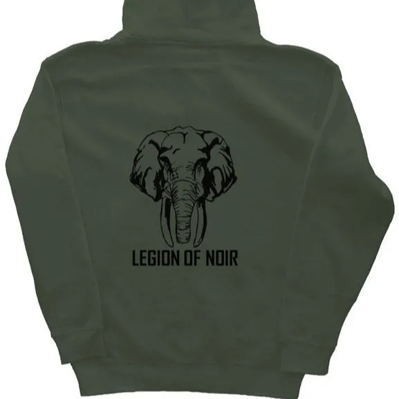 Noir Elephantidae unisex zip hoodie