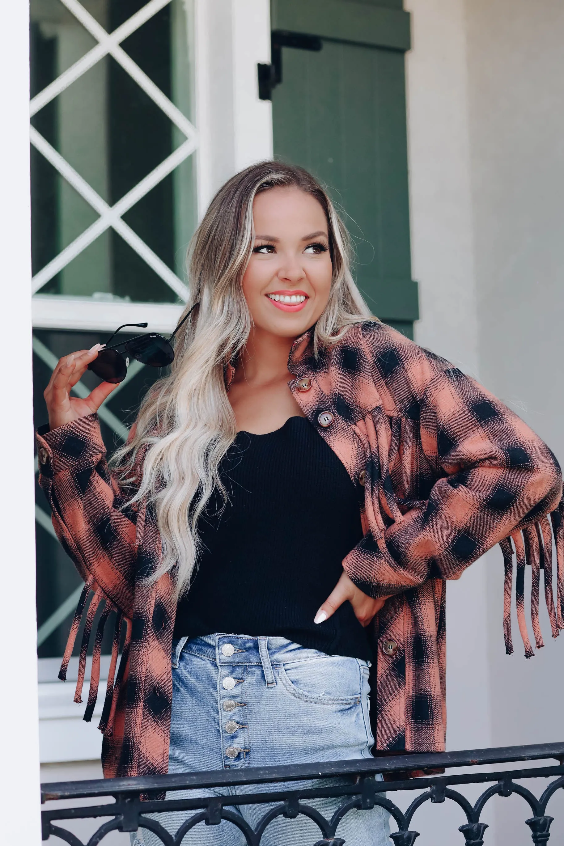 Not Your Same Old Plaid Jacket - Terra Cotta