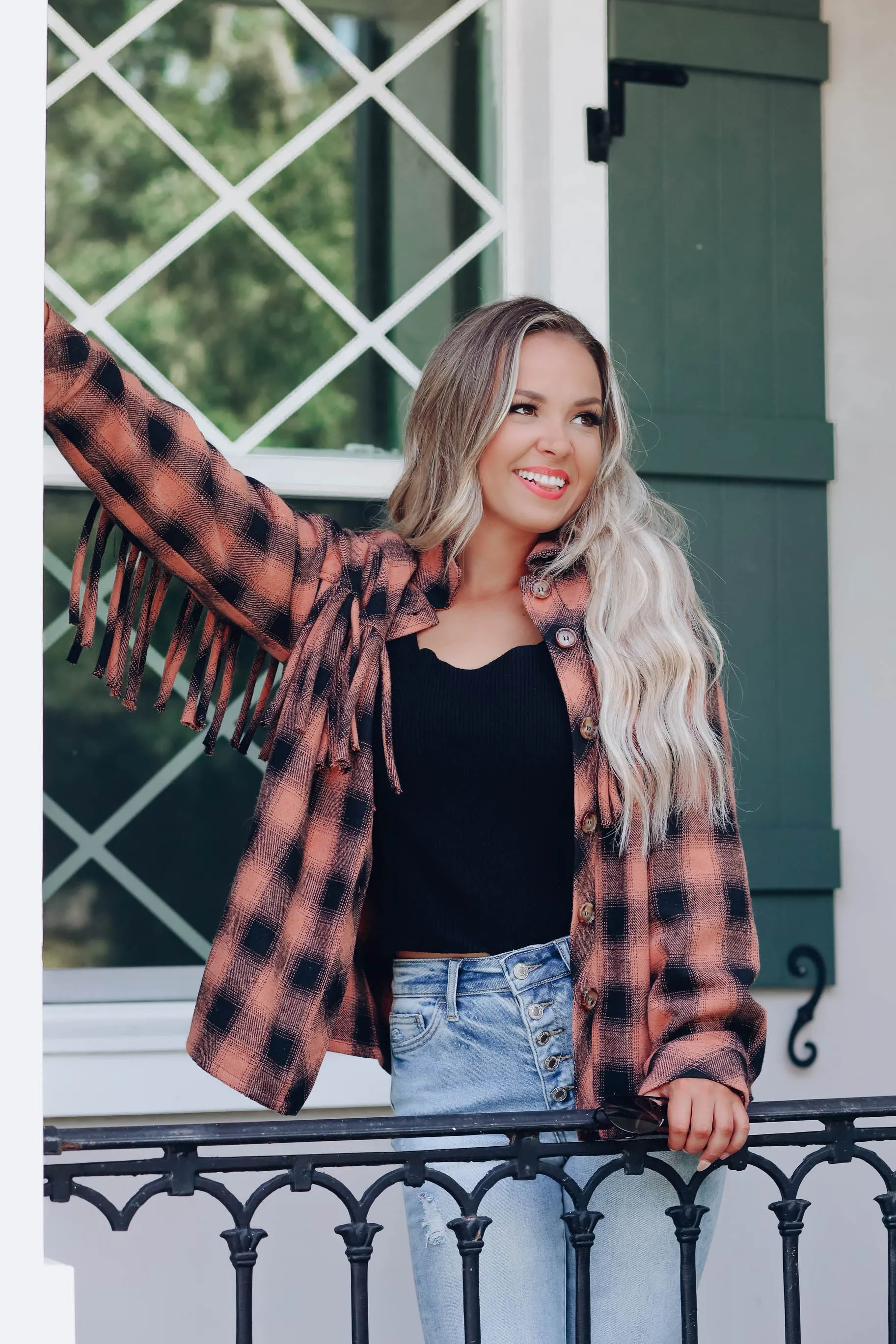 Not Your Same Old Plaid Jacket - Terra Cotta